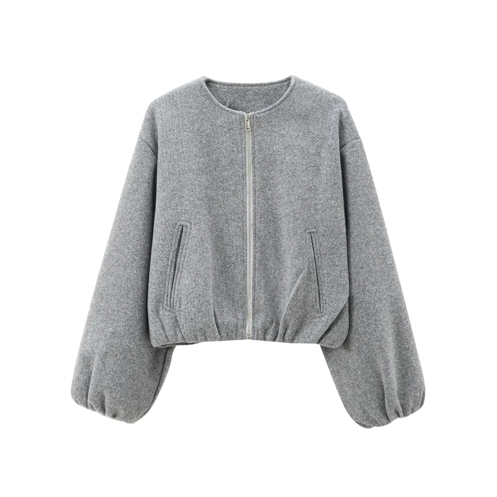 MUJER Fleece Bomber Jackets for Women Soft Zipper Woman's Sports Jacket Casual Cropped Jacket Women Long Sleeve Coats Outerwears