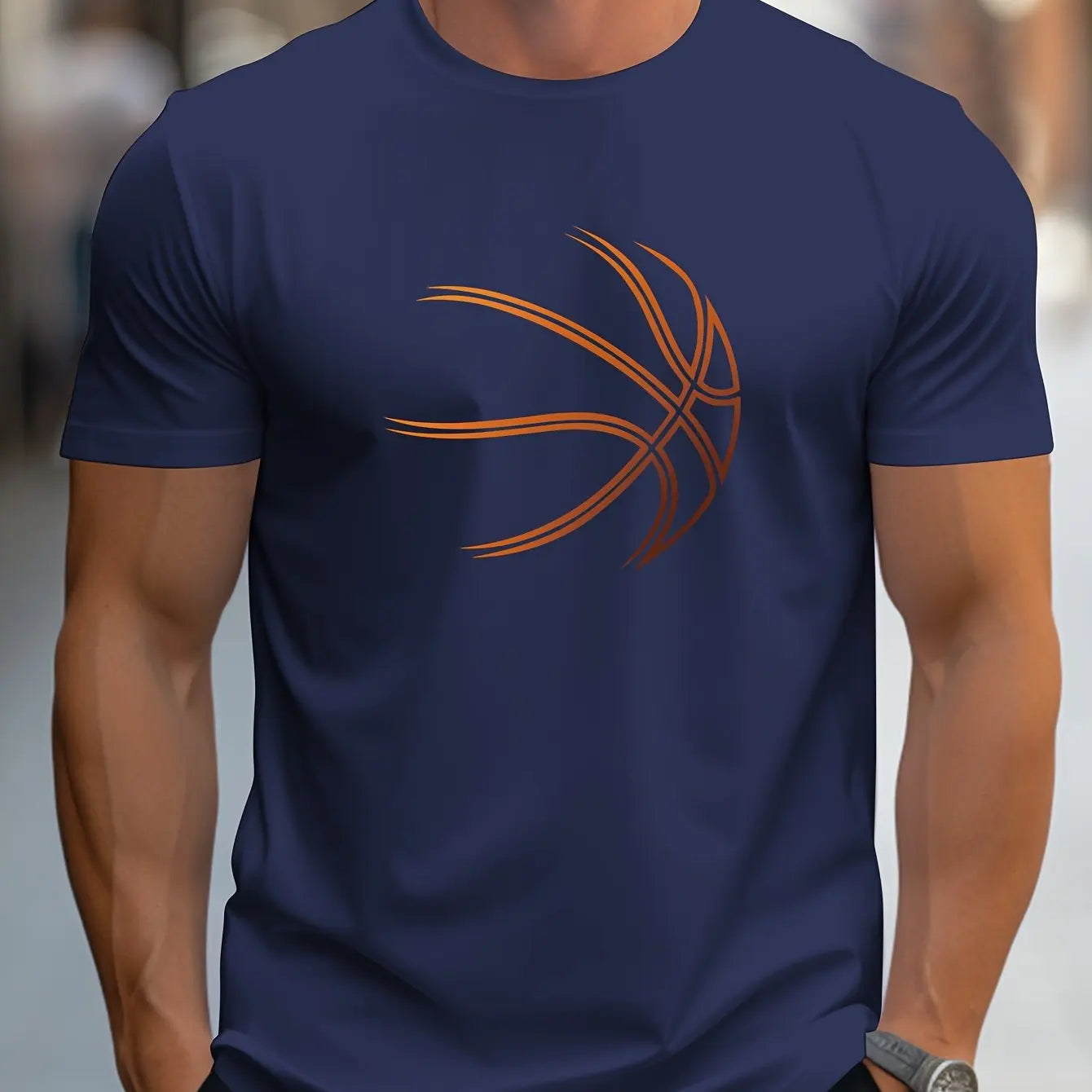 Round neck short sleeved T-shirt