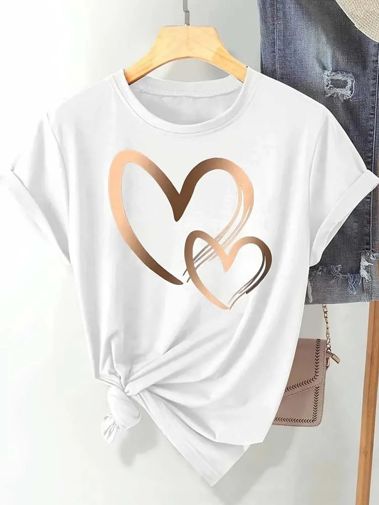 Women's Heart Printed T-shirt