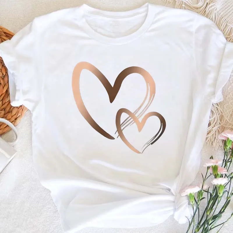 Women's Heart Printed T-shirt