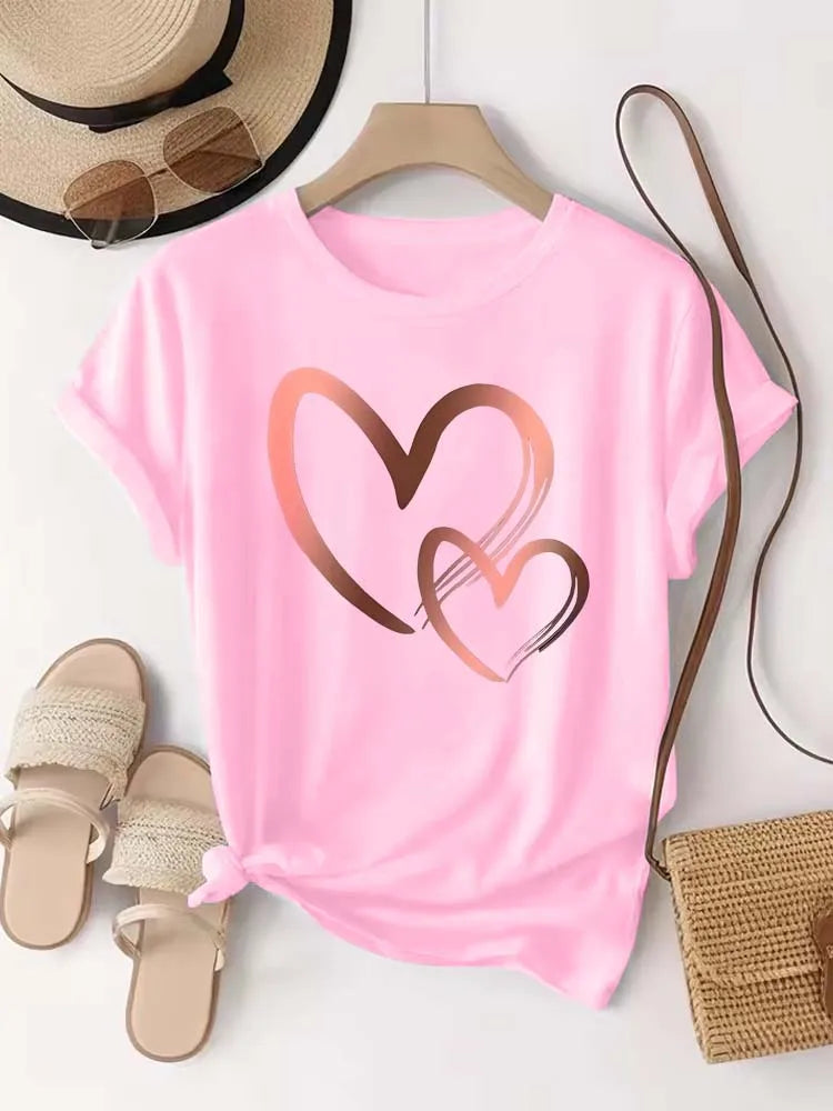Women's Heart Printed T-shirt