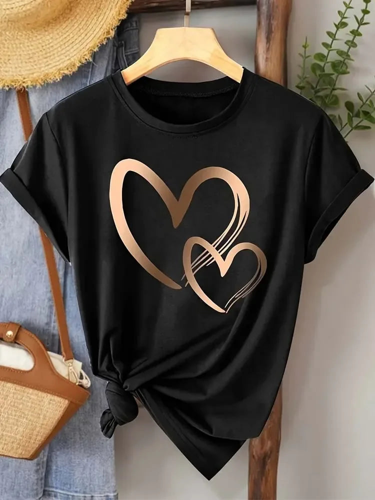 Women's Heart Printed T-shirt