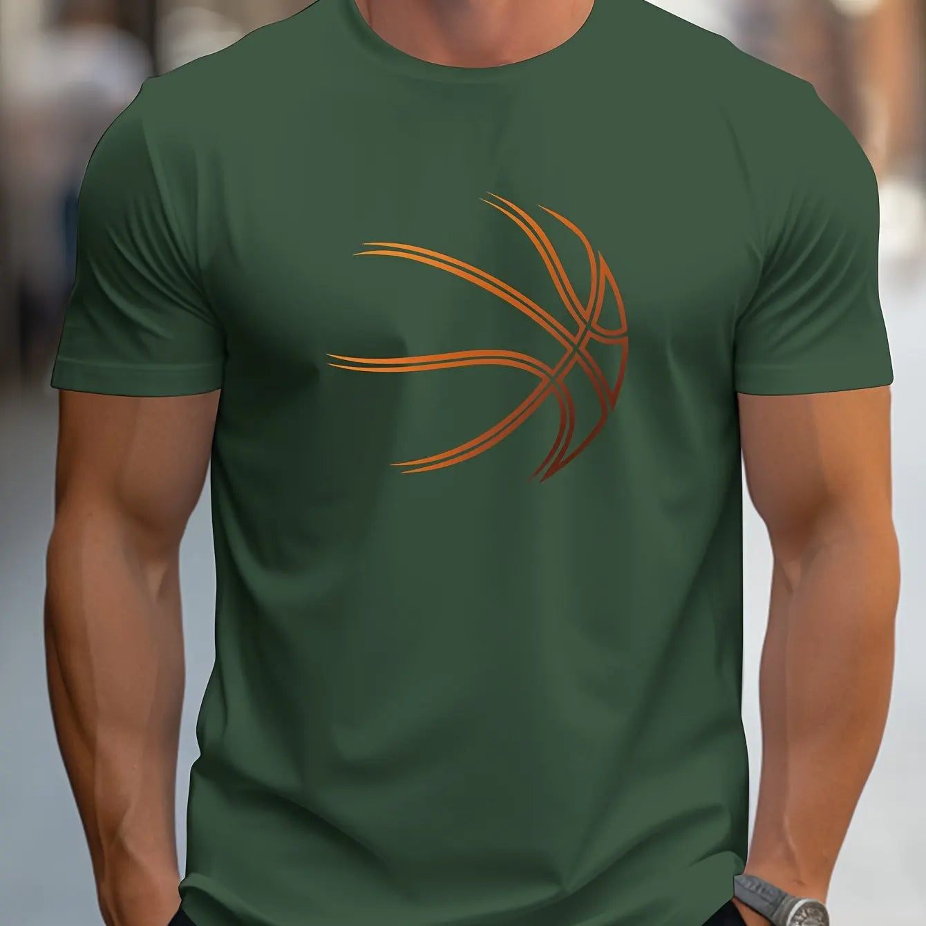 Round neck short sleeved T-shirt