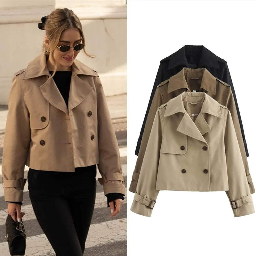 Vintage Cropped Trench Coat