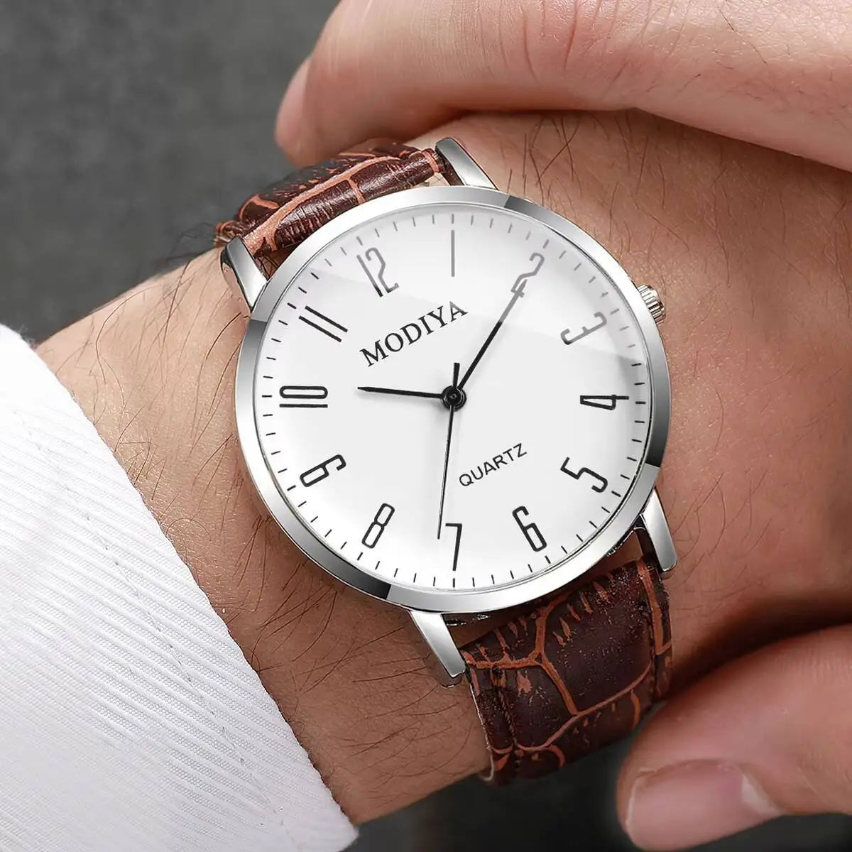 Arabic Dial Leather Watch